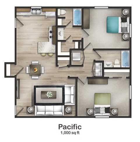 Pacific Floorplan at Union at Cooper Hill Apartments in Irondale, AL